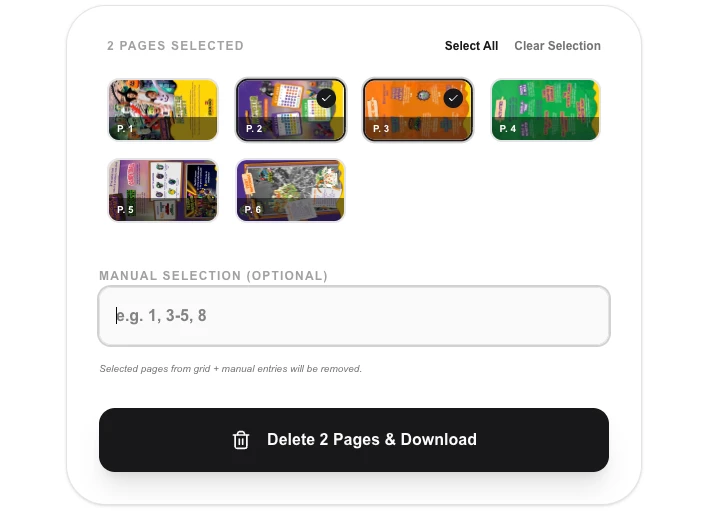 Delete PDF Pages thumbnail